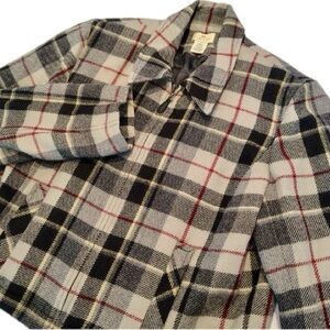 VTG Y2K Limited America Plaid 100% Wool Jacket Academia Womens Sz Lg Italy